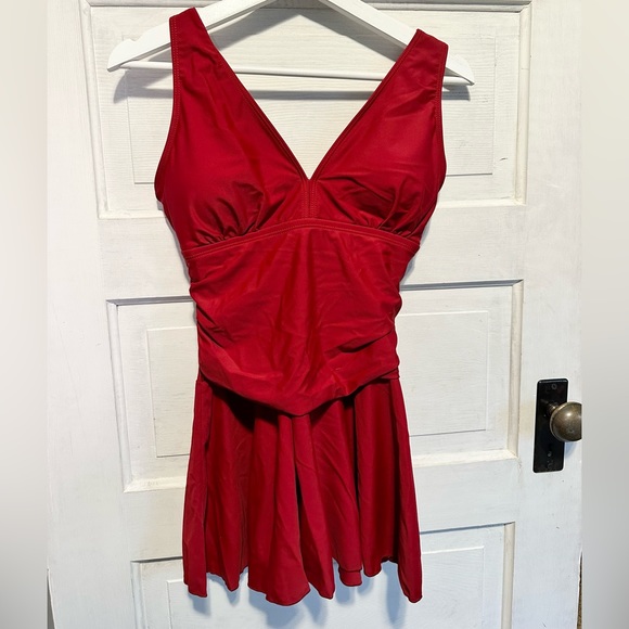 NWT Dark Red Tankini Swimsuit - Picture 2 of 4
